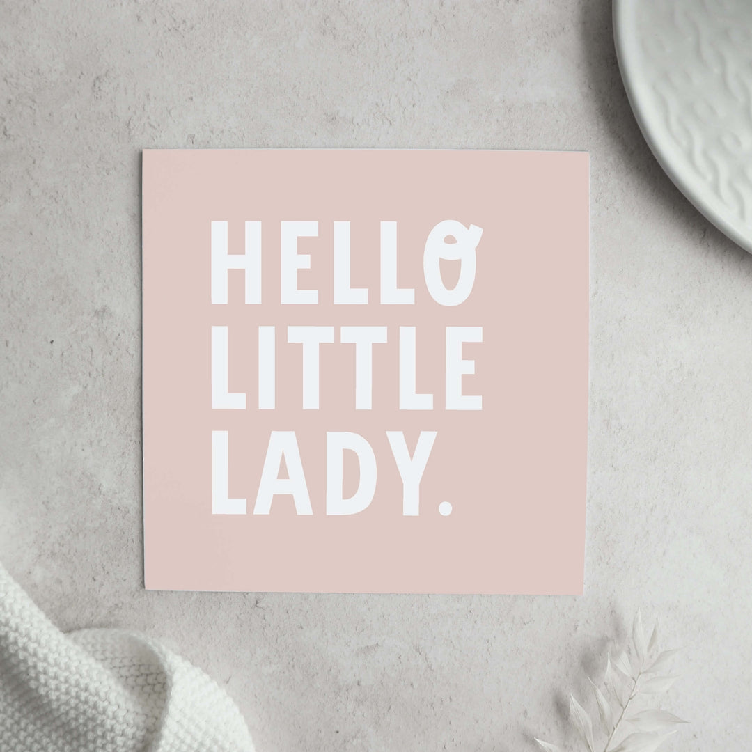 PAPER AND WOOL CARD – HELLO LITTLE LADY - Mabel & Fox