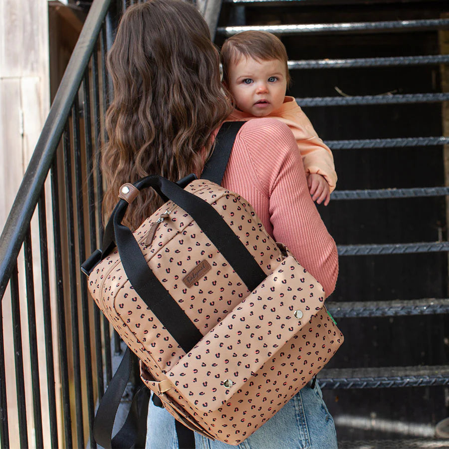 Babymel - Georgi Eco Convertible Backpack – Caramel Leopard