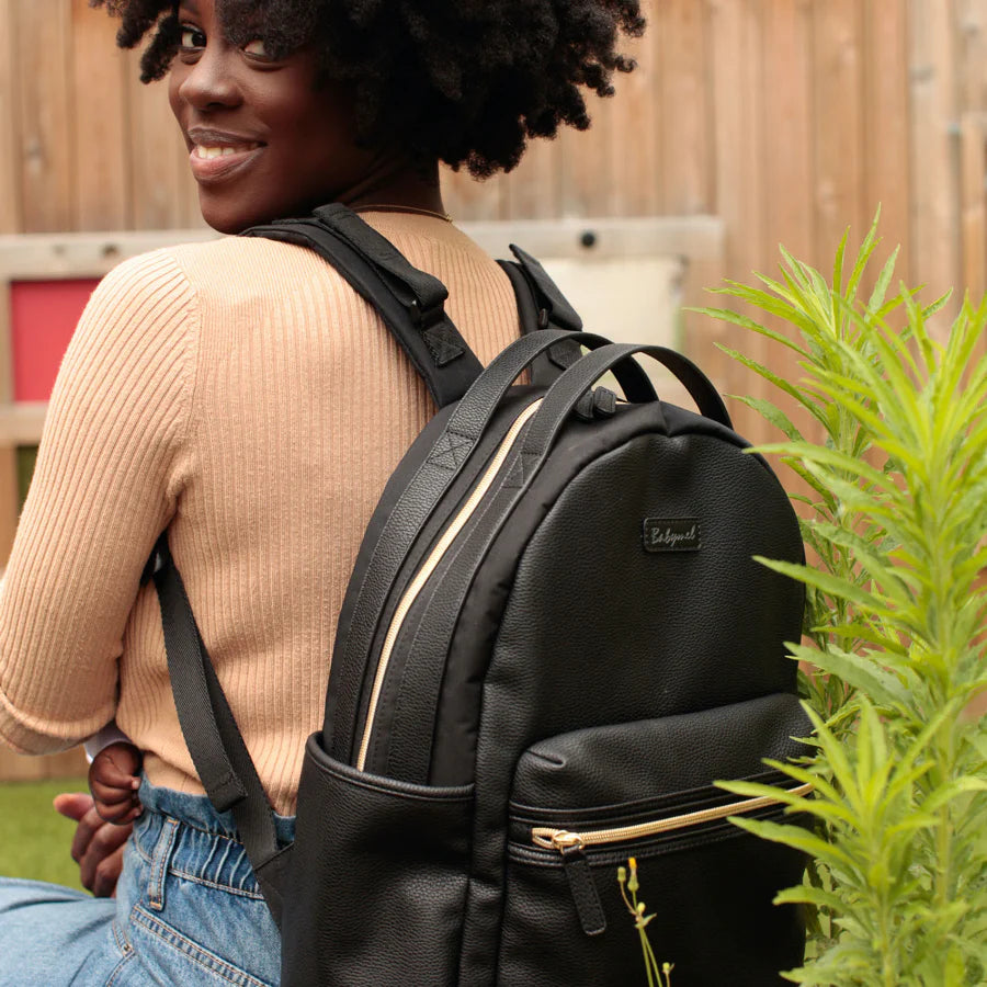 Babymel Lola Vegan Leather Backpack Black Mabel Fox