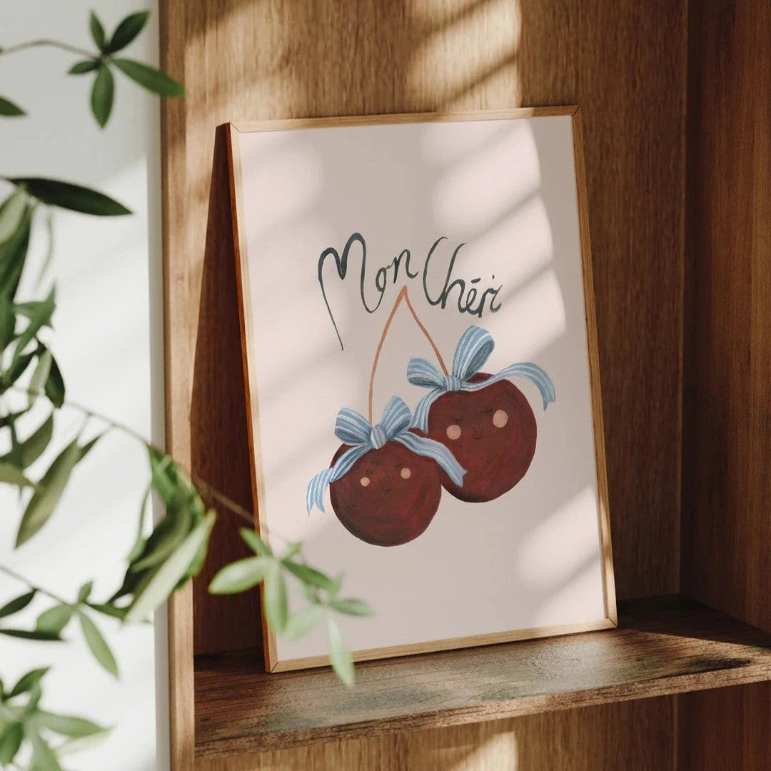 Lion & The Pear creates educational and aesthetic prints to bring inspiration into your little one's life. Image features the Mon Cheri print.