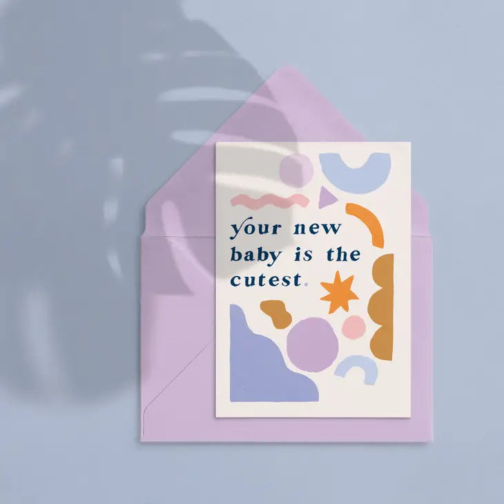 Sister Paper Co is a female based business, creating empowering and magical illustrated cards, that are designed to be gender-neutral and celebrate every occasion. Image features the Sister Paper Co, new baby card.