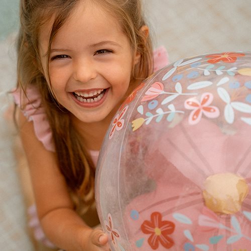 Little Dutch - 3D Beach Ball - Pink Flower