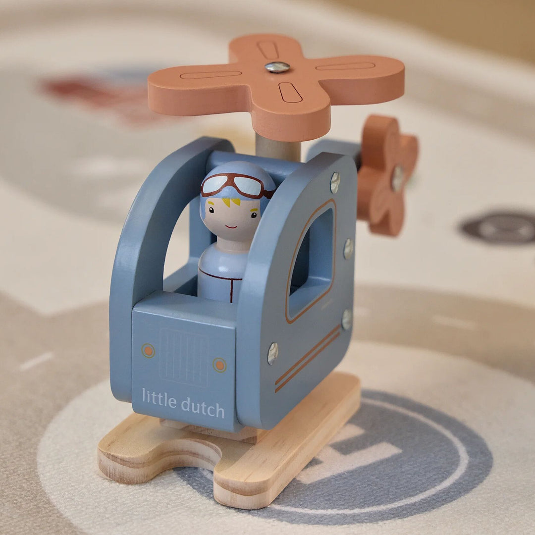 Little Dutch – Wooden Helicopter – Blue