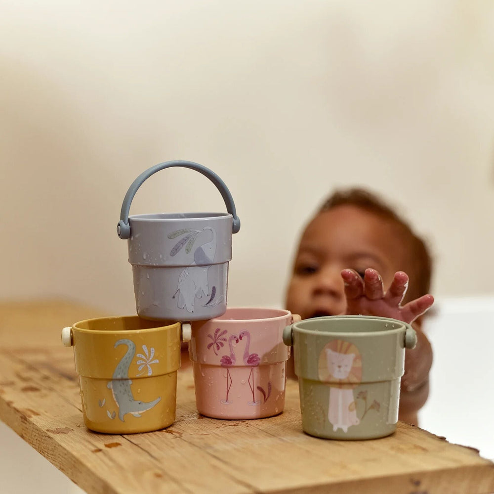 Little Dutch – Bath Cups – Safari Friends - Mabel & Fox