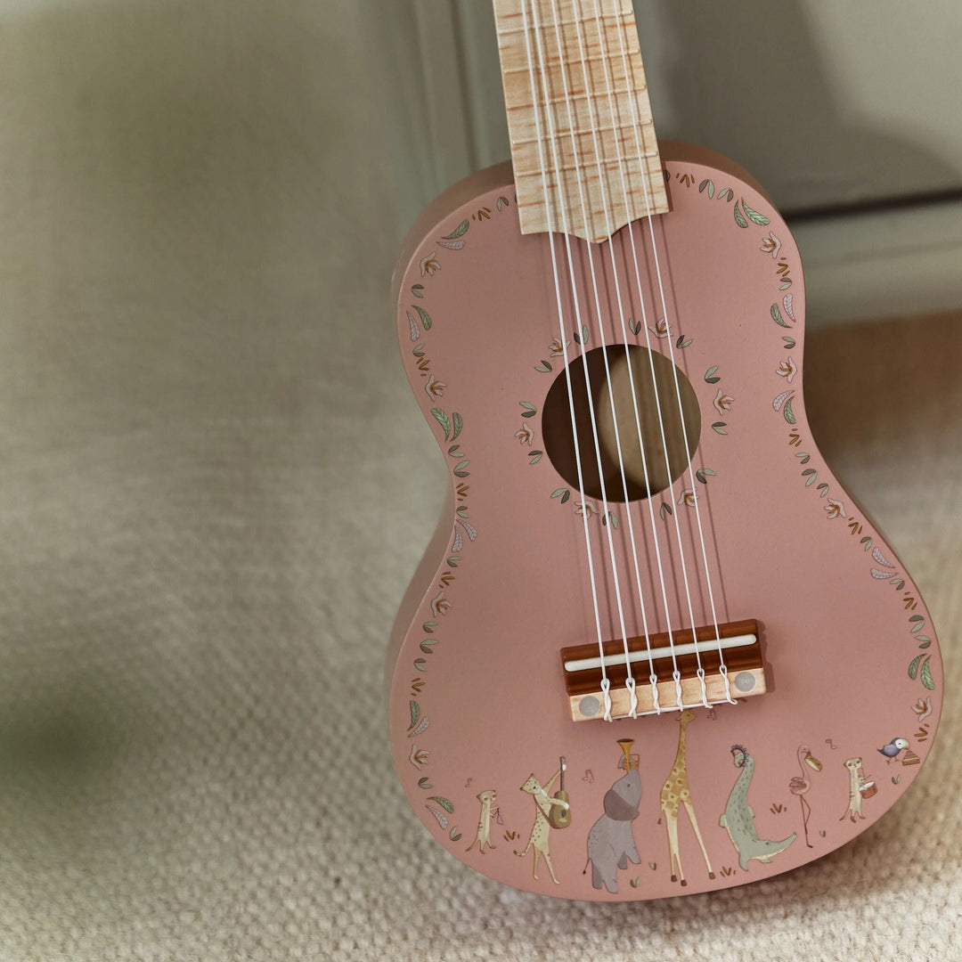 Little Dutch – Pink Wooden Guitar – Safari Friends - Mabel & Fox