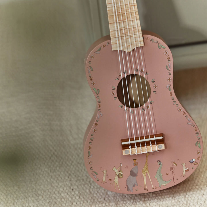 Little Dutch – Pink Wooden Guitar – Safari Friends - Mabel & Fox