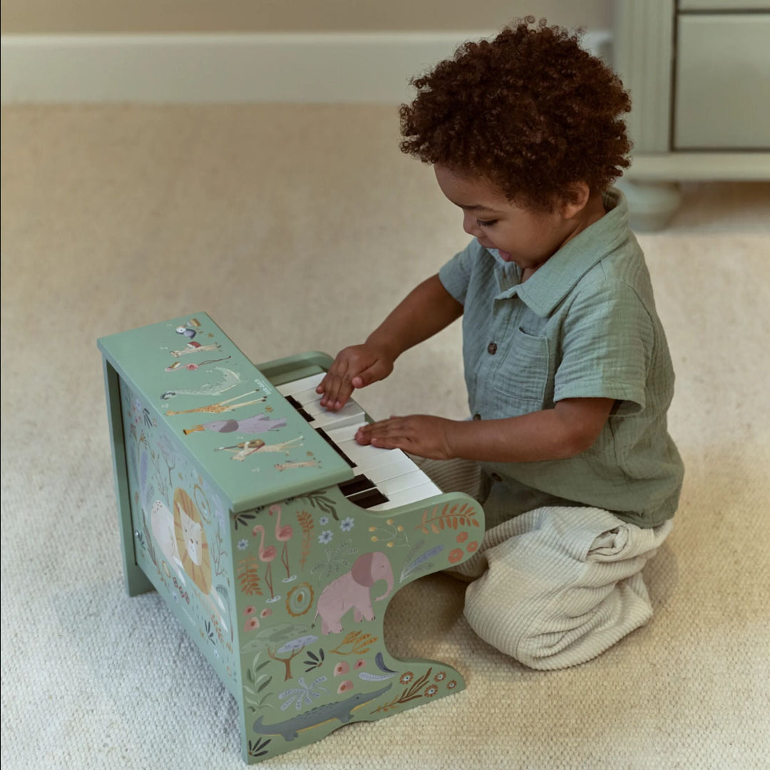 Little Dutch – Green Wooden Piano – Safari Friends - Mabel & Fox