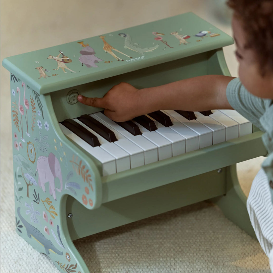 Little Dutch – Green Wooden Piano – Safari Friends - Mabel & Fox