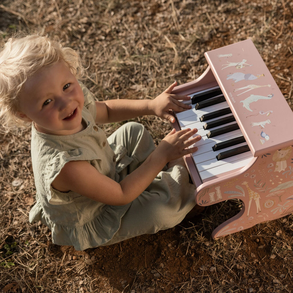 Little Dutch – Pink Wooden Piano – Safari Friends - Mabel & Fox