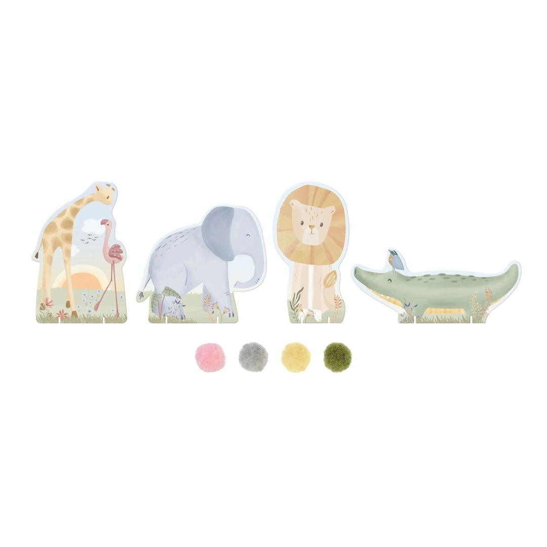 Little Dutch - Craft Set Pompoms - Safari Friends