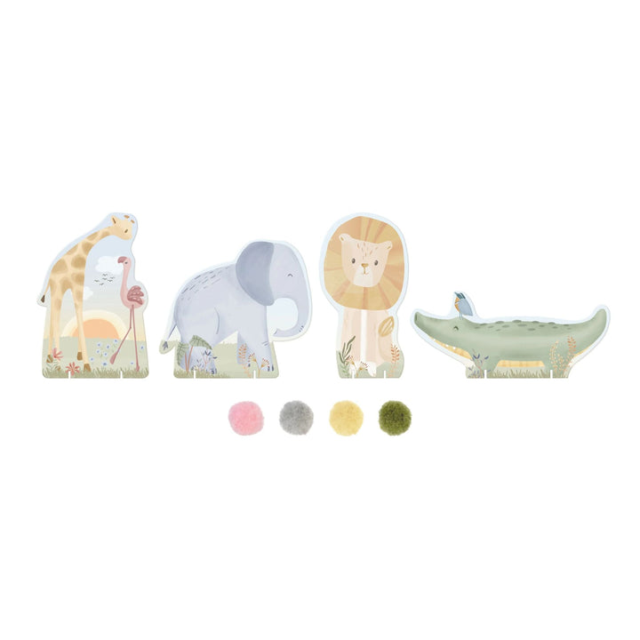 Little Dutch - Craft Set Pompoms - Safari Friends