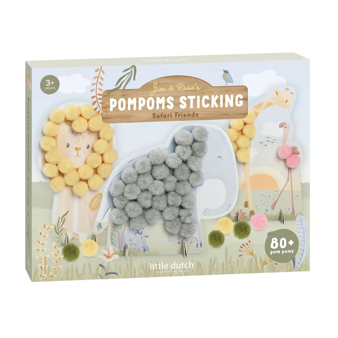 Little Dutch - Craft Set Pompoms - Safari Friends