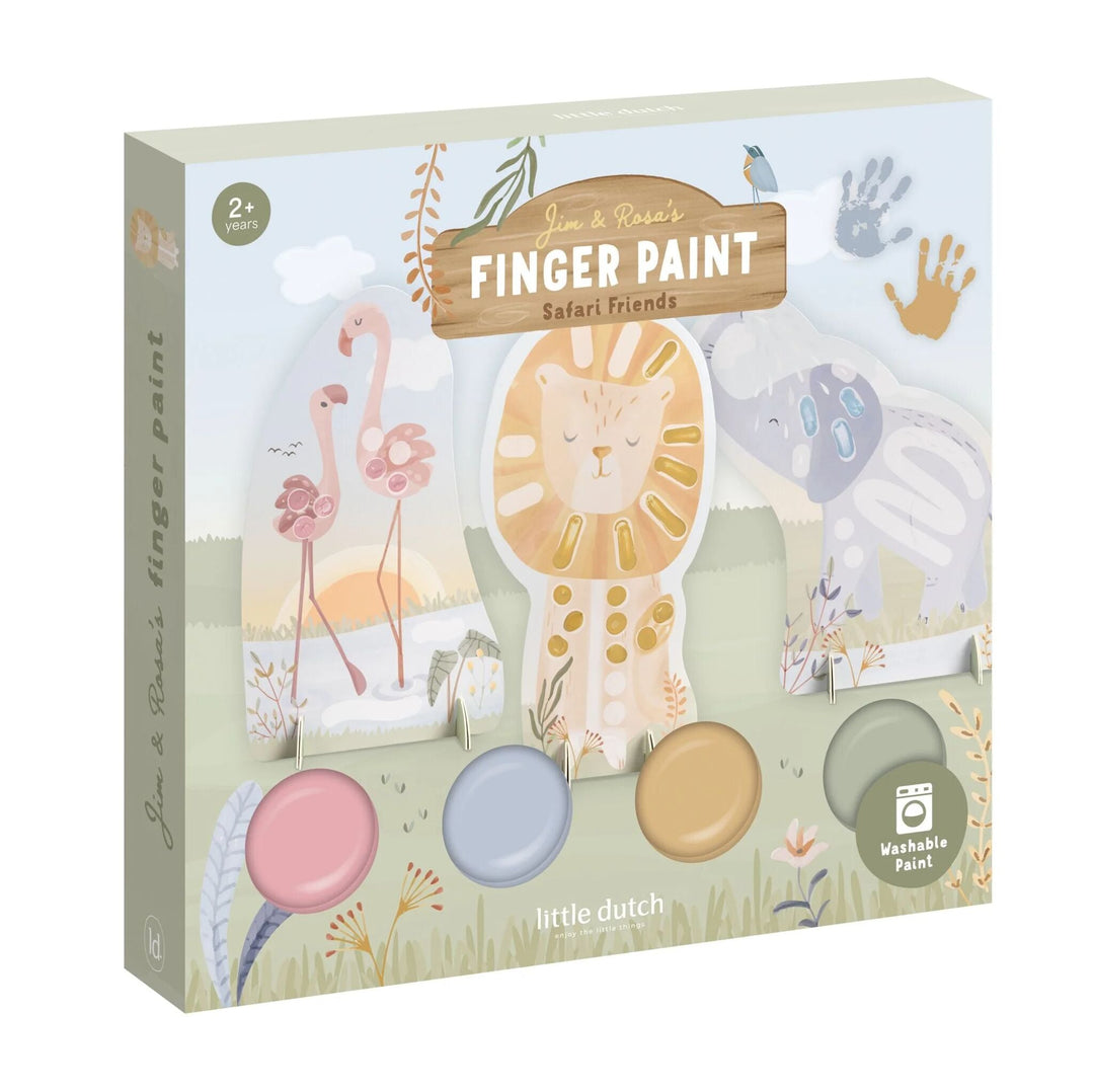 Little Dutch - Finger Painting Set - Safari Friends Jim and Rosa