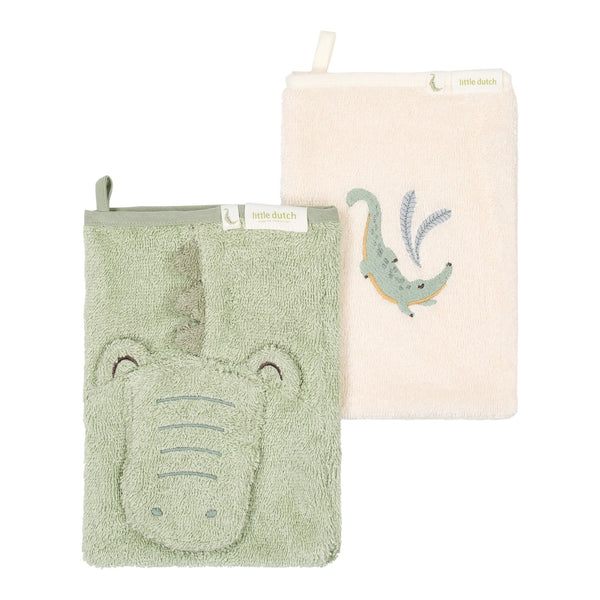 Little Dutch – Washcloths Set – Crocodile - Mabel & Fox