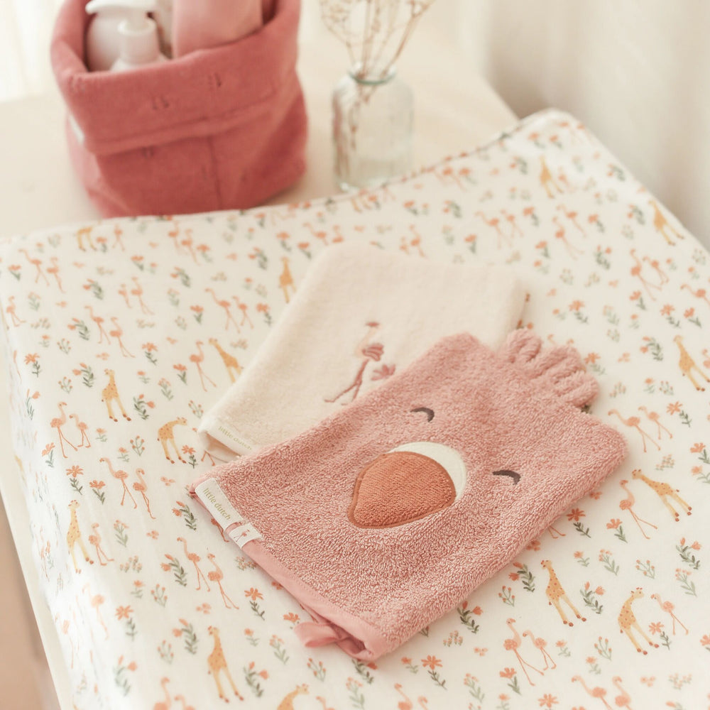 Little Dutch – Washcloths Set – Flamingo Pink - Mabel & Fox