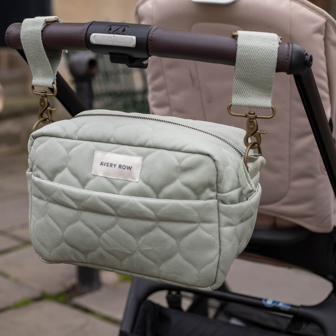 Avery Row - Pram Organiser Bag - Sage - Mabel & Fox