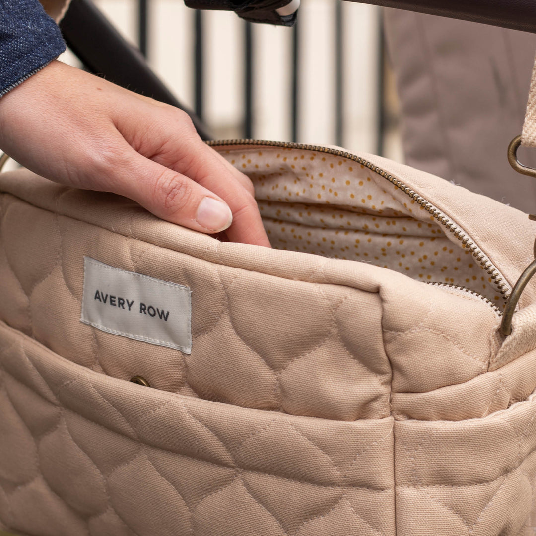 Avery Row - Pram Organiser Bag - Natural - Mabel & Fox