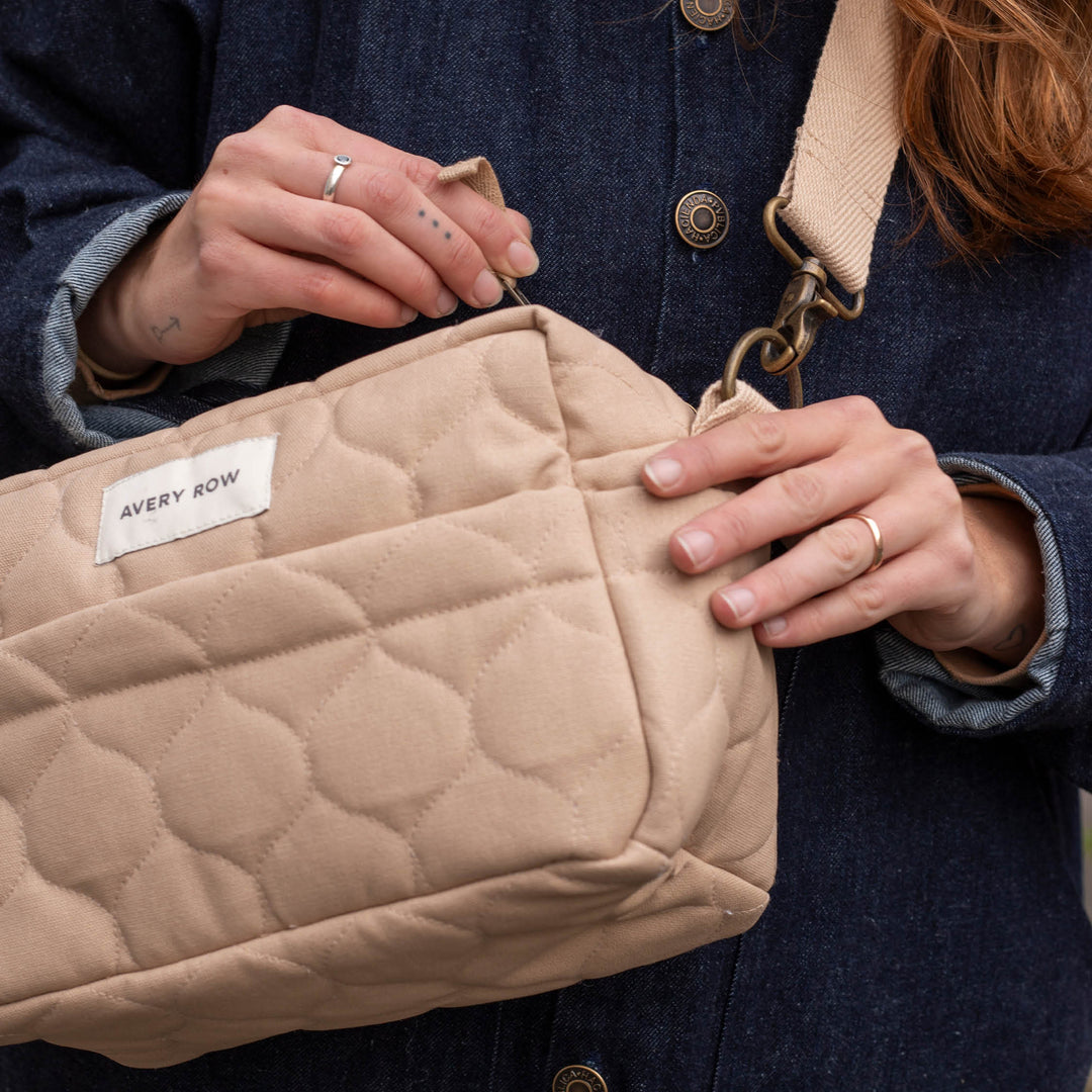 Avery Row - Pram Organiser Bag - Natural - Mabel & Fox