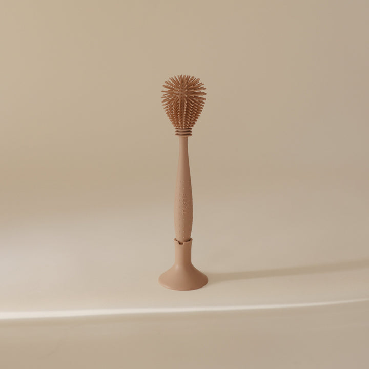 Mushie - Silicone Baby Bottle Brush - Natural