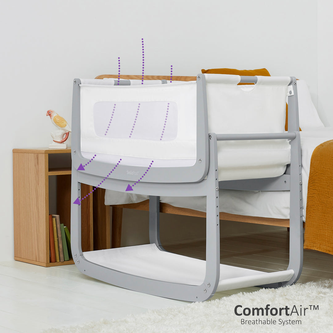 Snuz - SnuzPod⁴ Bedside Crib - Dove Grey