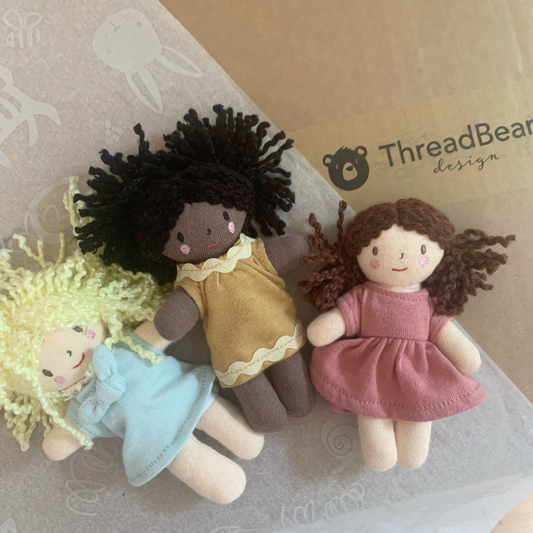 ThreadBare Design - Mini Dolls Gift Set of 3 + Gift Box