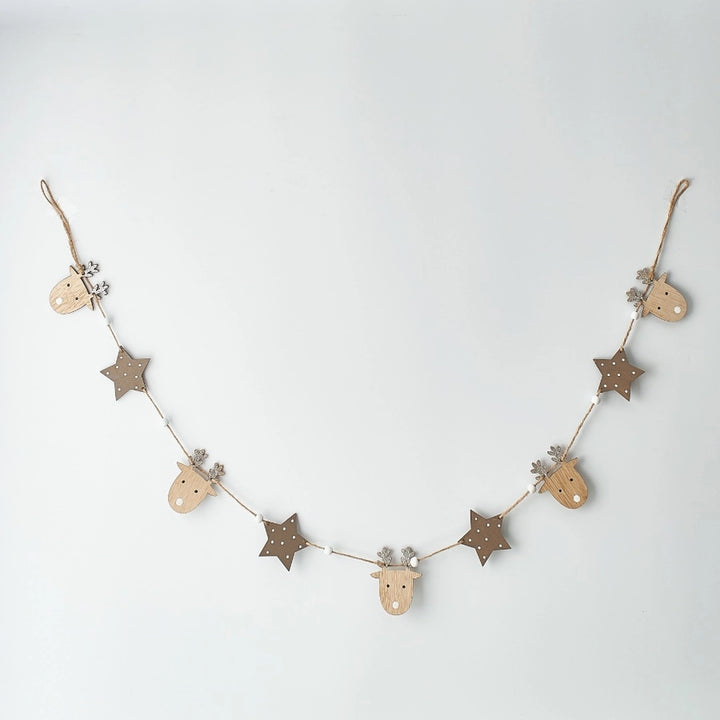 Gainsborough Giftware - Natural Reindeer Wood Garland - Mabel & Fox