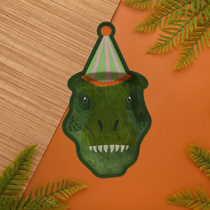 HootyBalloo By Green Club - T-Rex Paper Plates - (Pack of 8)