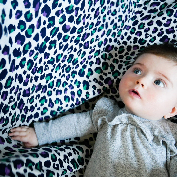 Etta Loves UK - Extra Large Sensory Muslin - Purple Leopard