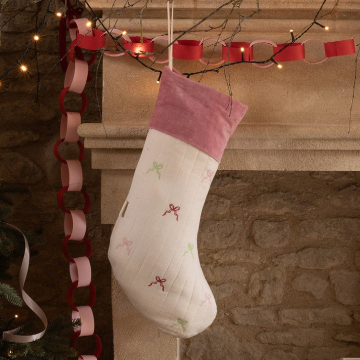 Avery Row - Christmas Stocking - Bows