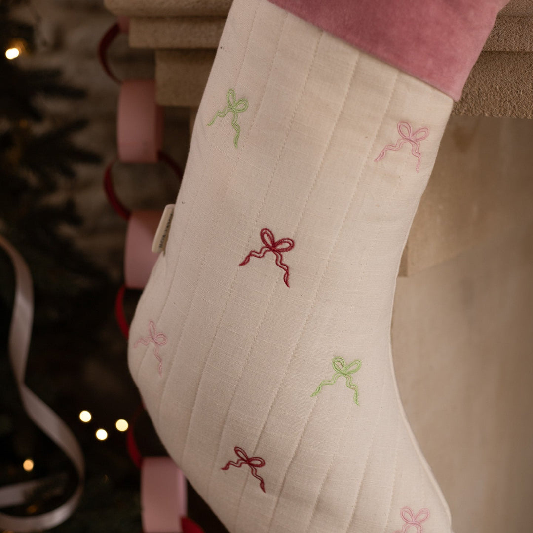 Avery Row - Christmas Stocking - Bows