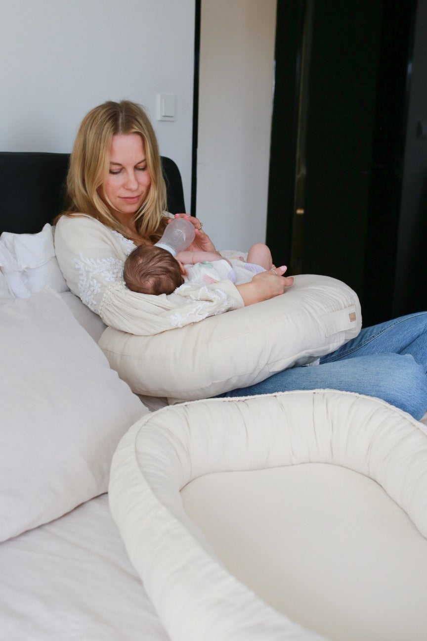 Babyly - Baby Nest - Wash Cotton - Light Beige