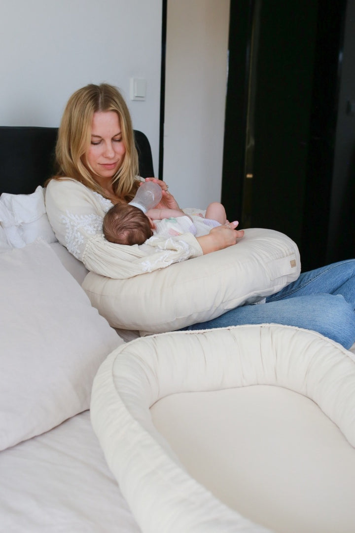 Babyly - Baby Nest - Wash Cotton - Light Beige