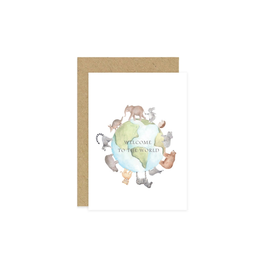Little Roglets - Greeting Card - Welcome to the World - Planet Earth - Mabel & Fox