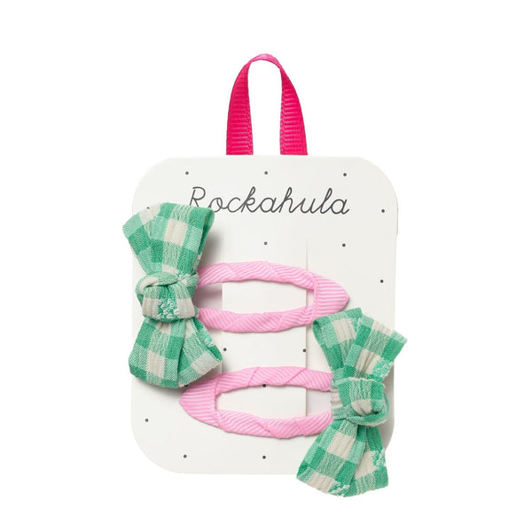 Rockahula – Gertie Gingham Twisty Bow Clips