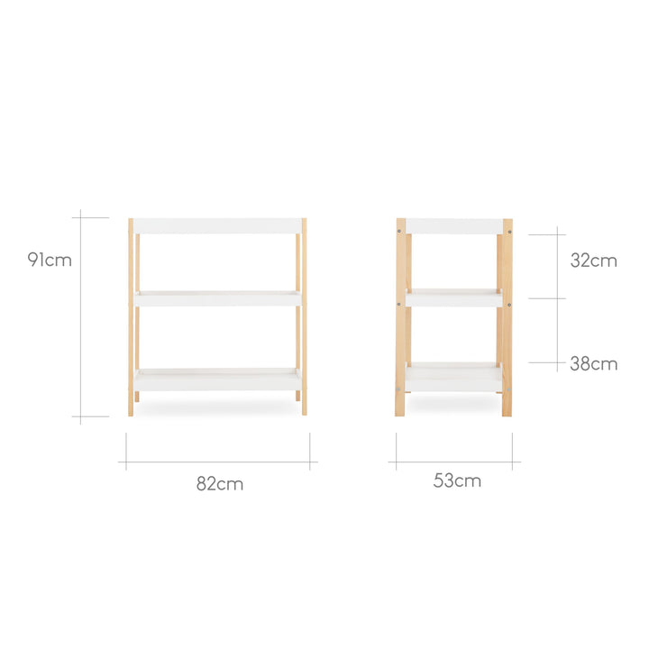 CuddleCo - Nola Cot Bed, Changing Table & Clothes Rail - 3 Piece Set - White & Natural