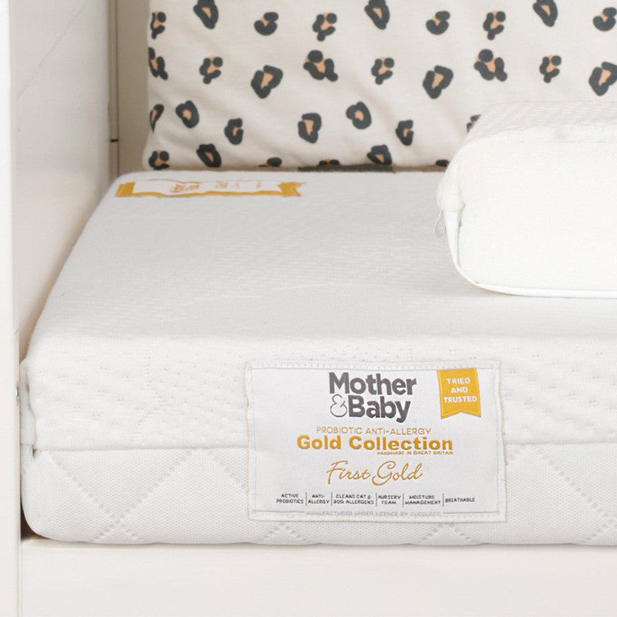 CuddleCo - Mother&Baby First Gold Anti-Allergy Foam Mattress - (120 x 60cm / 140 x 70cm) - Mabel & Fox