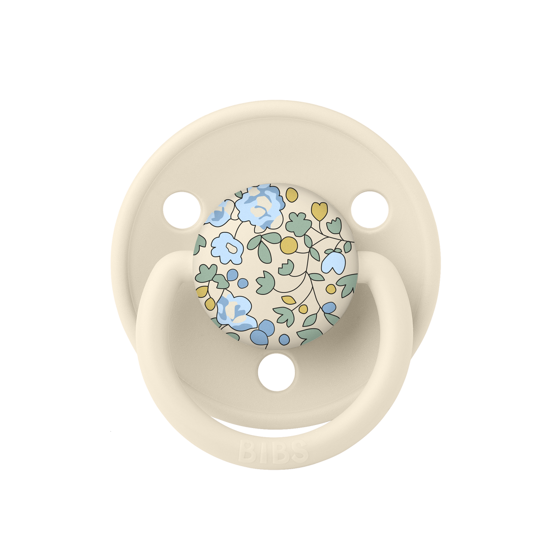 Bibs x Liberty - De lux Pacifier - Round Nipple - Ivory / Baby Blue