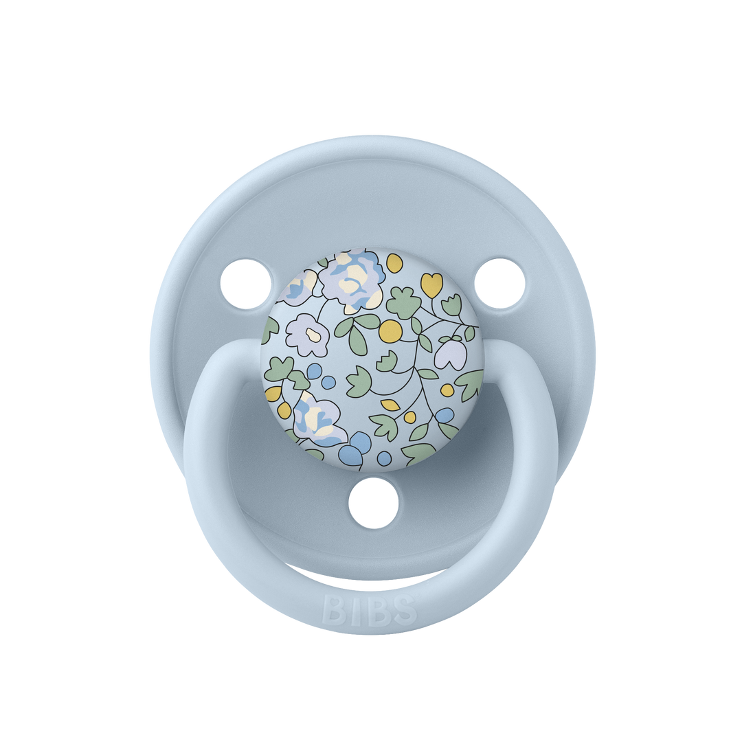 Bibs x Liberty - De lux Pacifier - Round Nipple - Ivory / Baby Blue