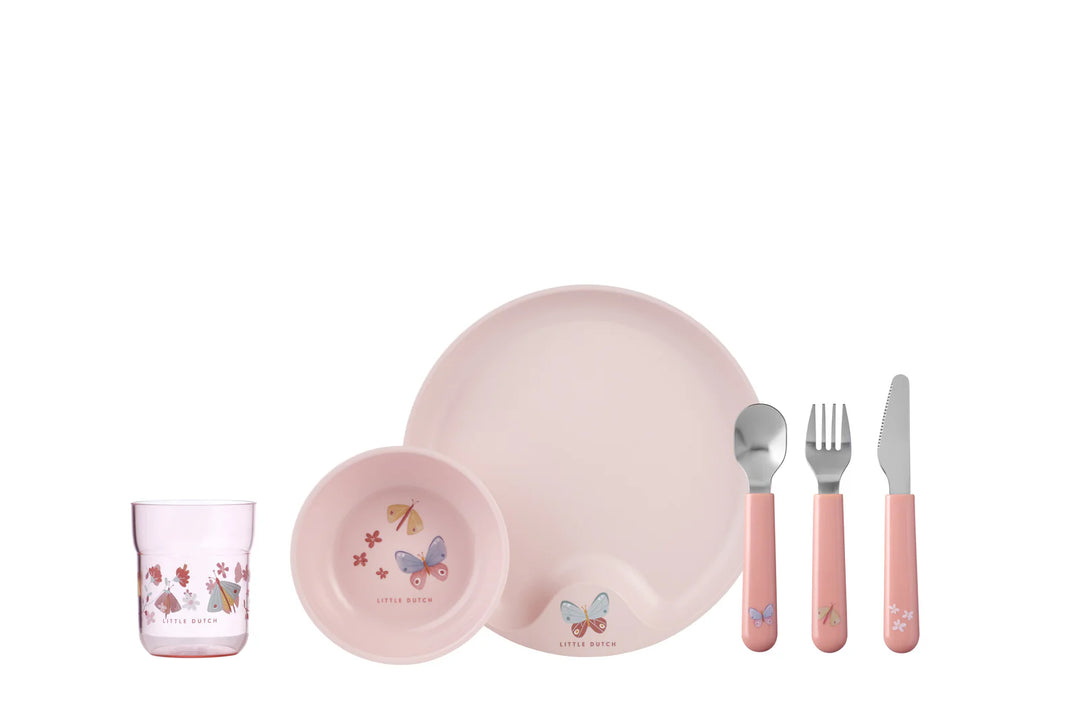 Little Dutch - 6 Piece Children's Dinnerware Set - Flowers & Butterflies