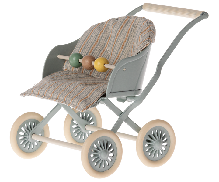 Maileg – Stroller, Baby Mouse – Blue