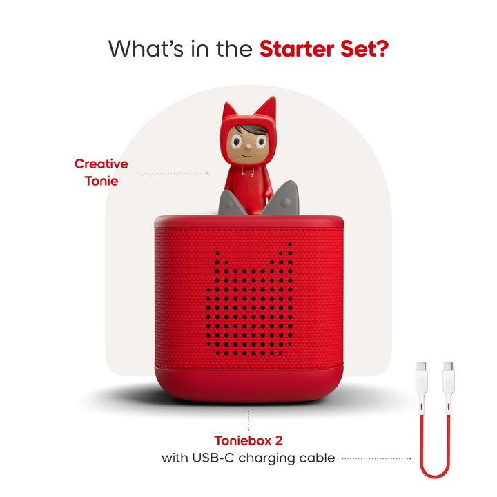 Tonies - Toniebox 2 - Sunset Red Starter Set with Creative Rubie