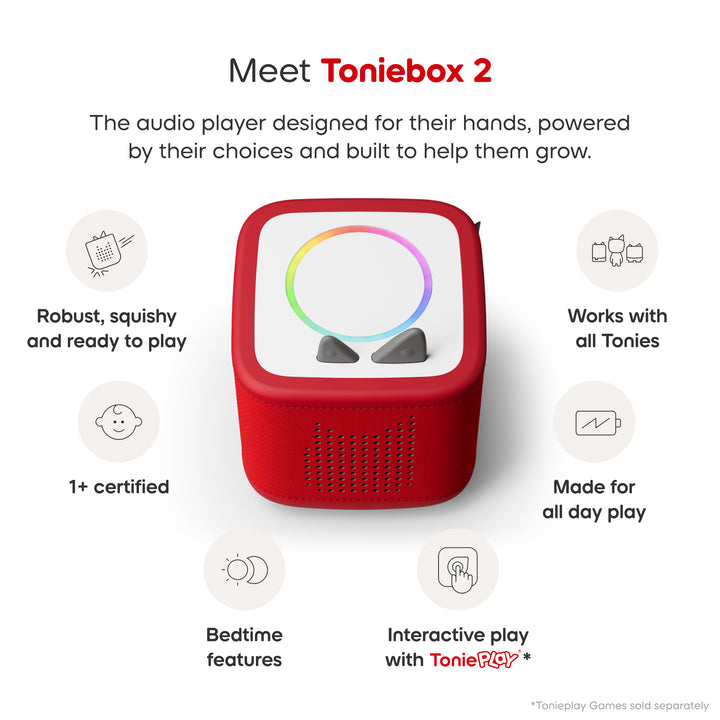 Tonies - Toniebox 2 - Sunset Red Starter Set with Creative Rubie