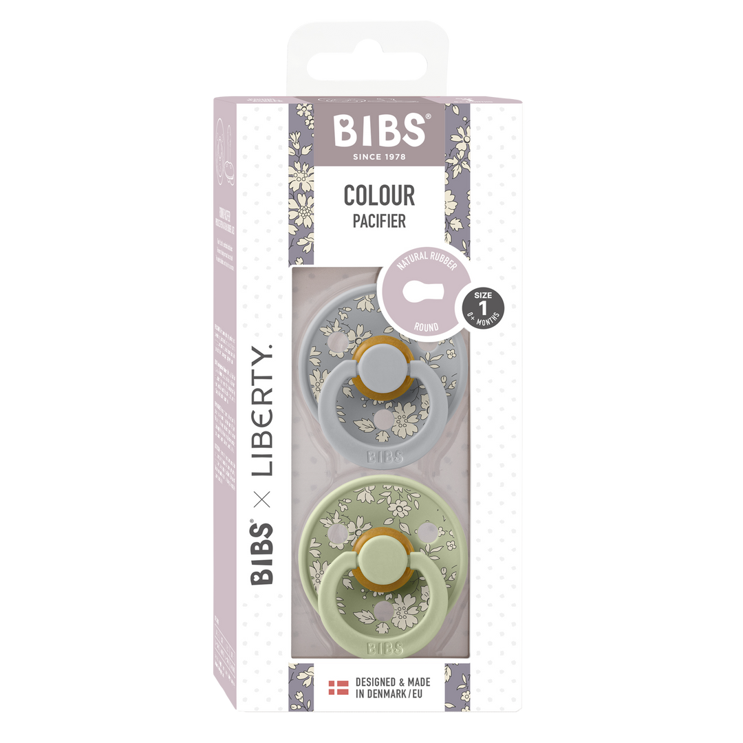 Bibs x Liberty - Colour Pacifier - Round Nipple - Capel Cloud / Sage