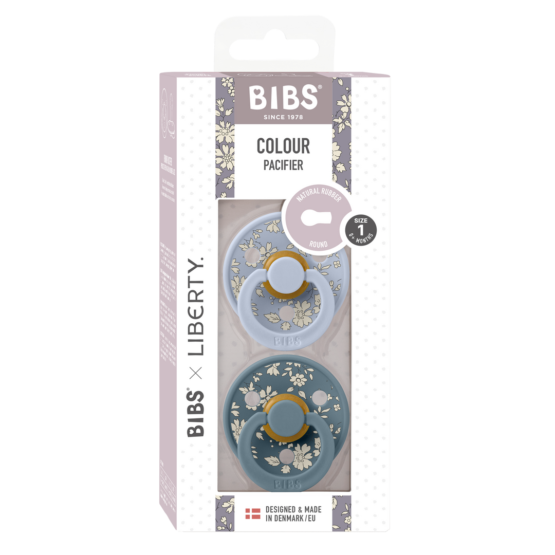 Bibs x Liberty - Colour Pacifier - Round Nipple - Capel Dusty Blue / Petrol - Mabel & Fox