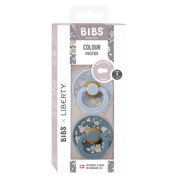 Bibs x Liberty - Colour Pacifier - Round Nipple - Capel Dusty Blue / Petrol - Mabel & Fox