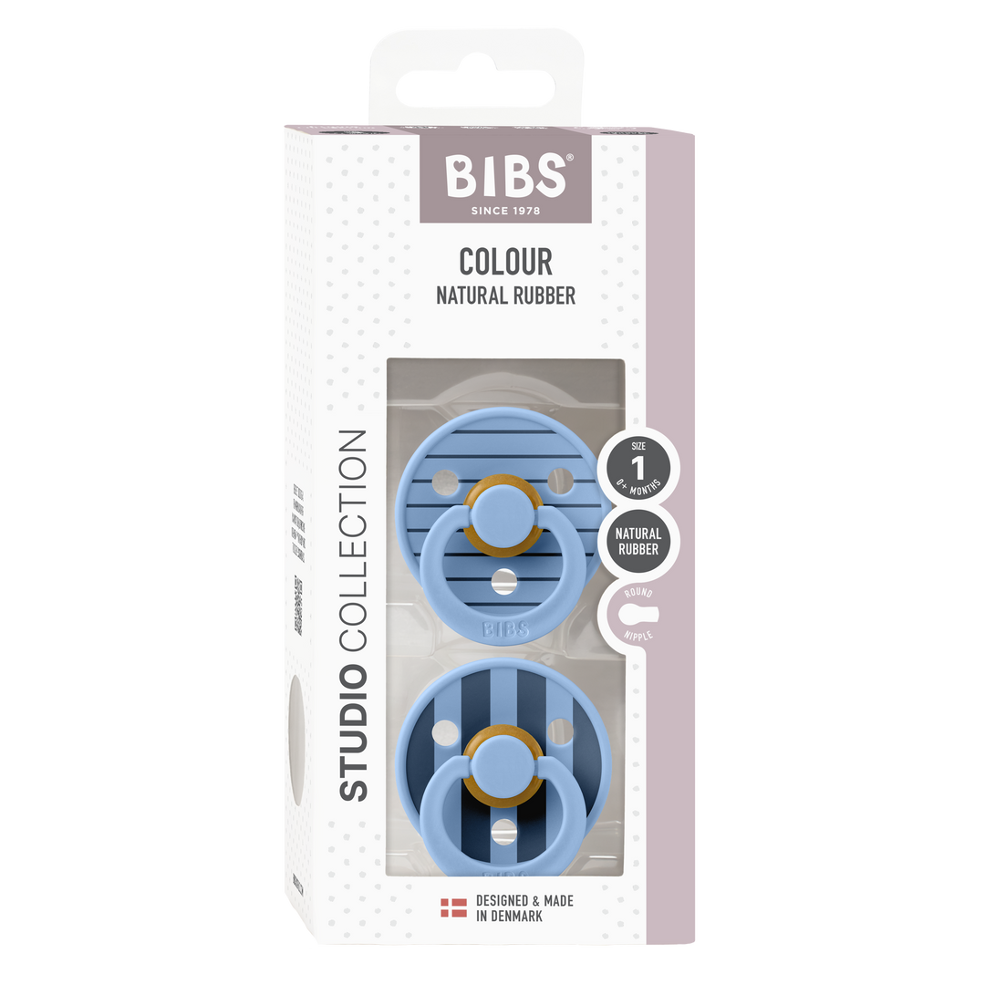 Bibs - Studio Colour Pin Pacifier - Sky Blue - Mabel & Fox