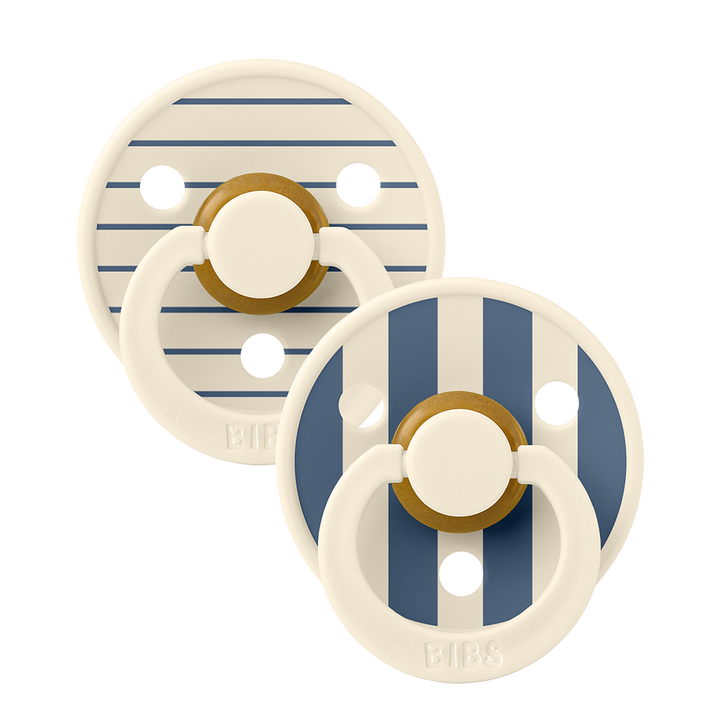 Bibs - Studio Colour Pin Pacifier - Ivory Steel Blue - Mabel & Fox
