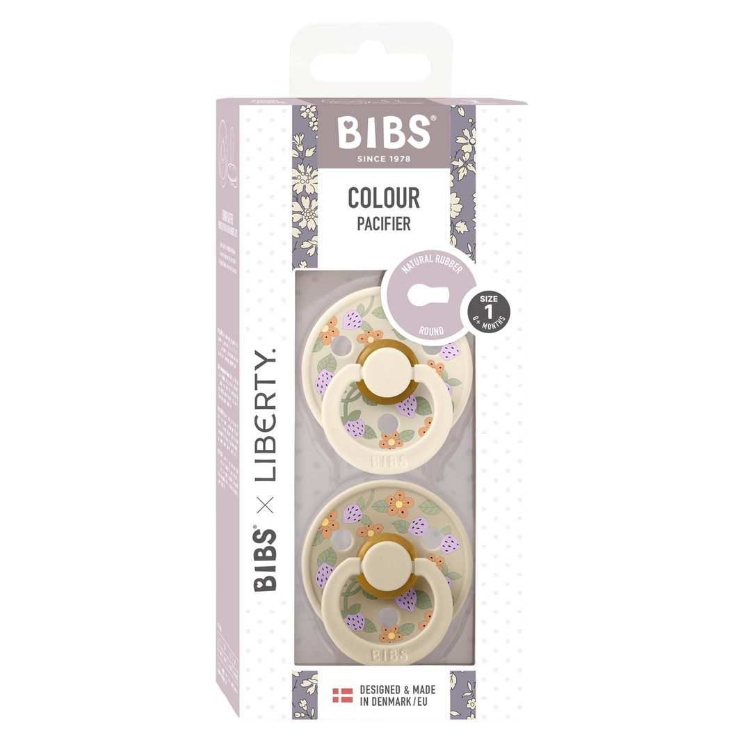 Bibs x Liberty - Colour Pacifier - Strawberries and Cream - Ivory Mix - Mabel & Fox