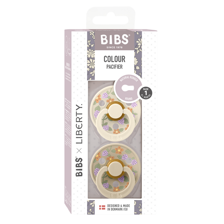 Bibs x Liberty - Colour Pacifier - Strawberries and Cream - Ivory Mix - Mabel & Fox