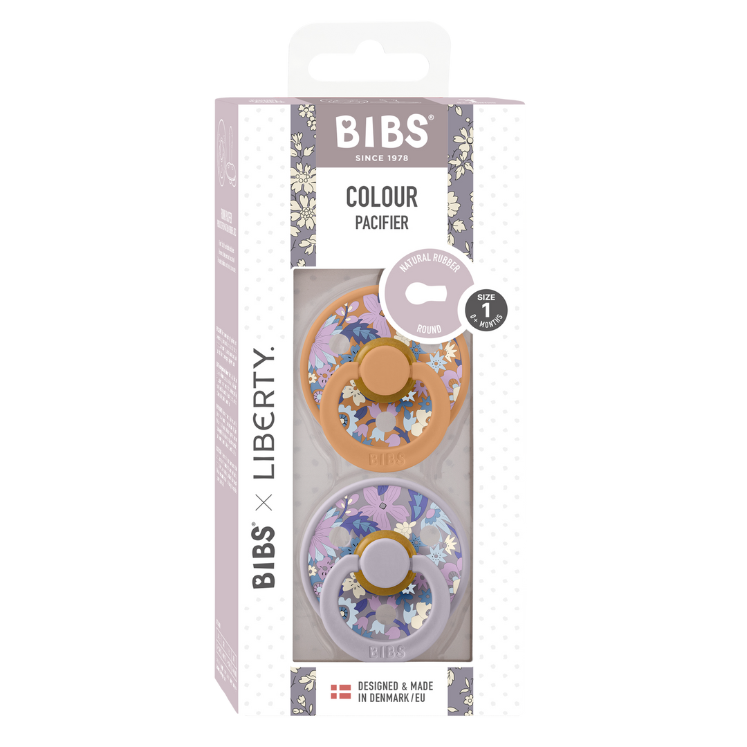 Bibs x Liberty - Colour Pacifier - June Blossom - Pumpkin Mix - Mabel & Fox